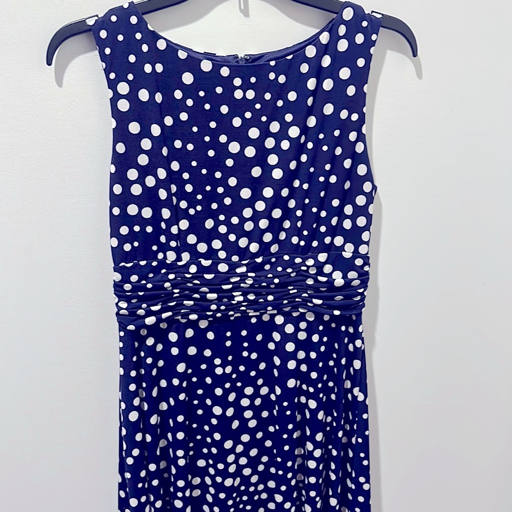 Jessica Howard size 8 petite blue polkadot dress